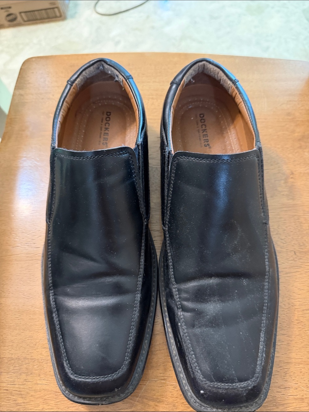 Dockers Black Slip-On Leather Loafers